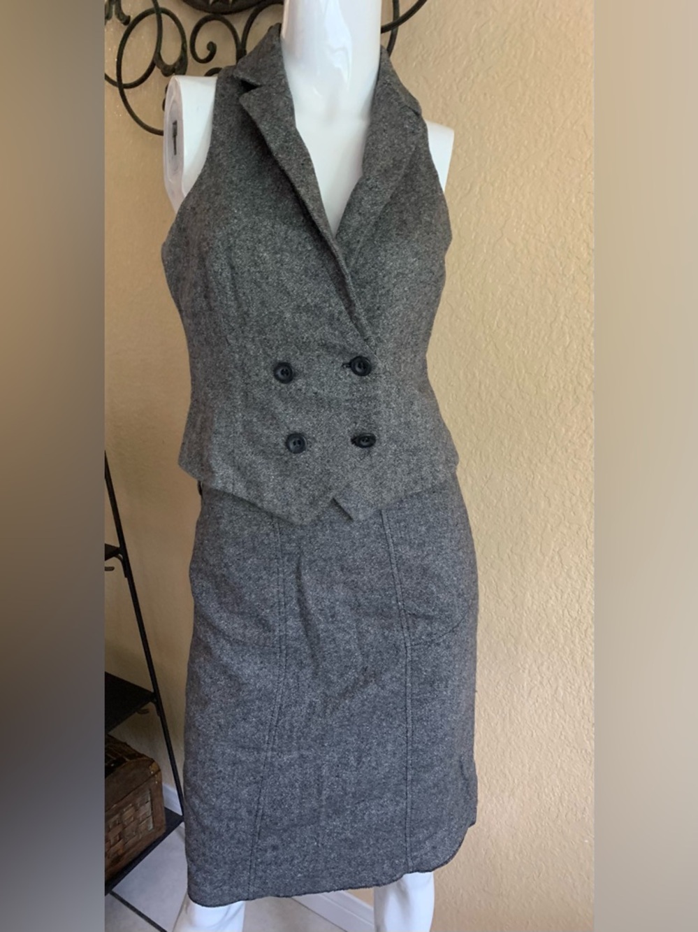 United Colors Of Benetton Speckled Gray Pencil Skirt Set
